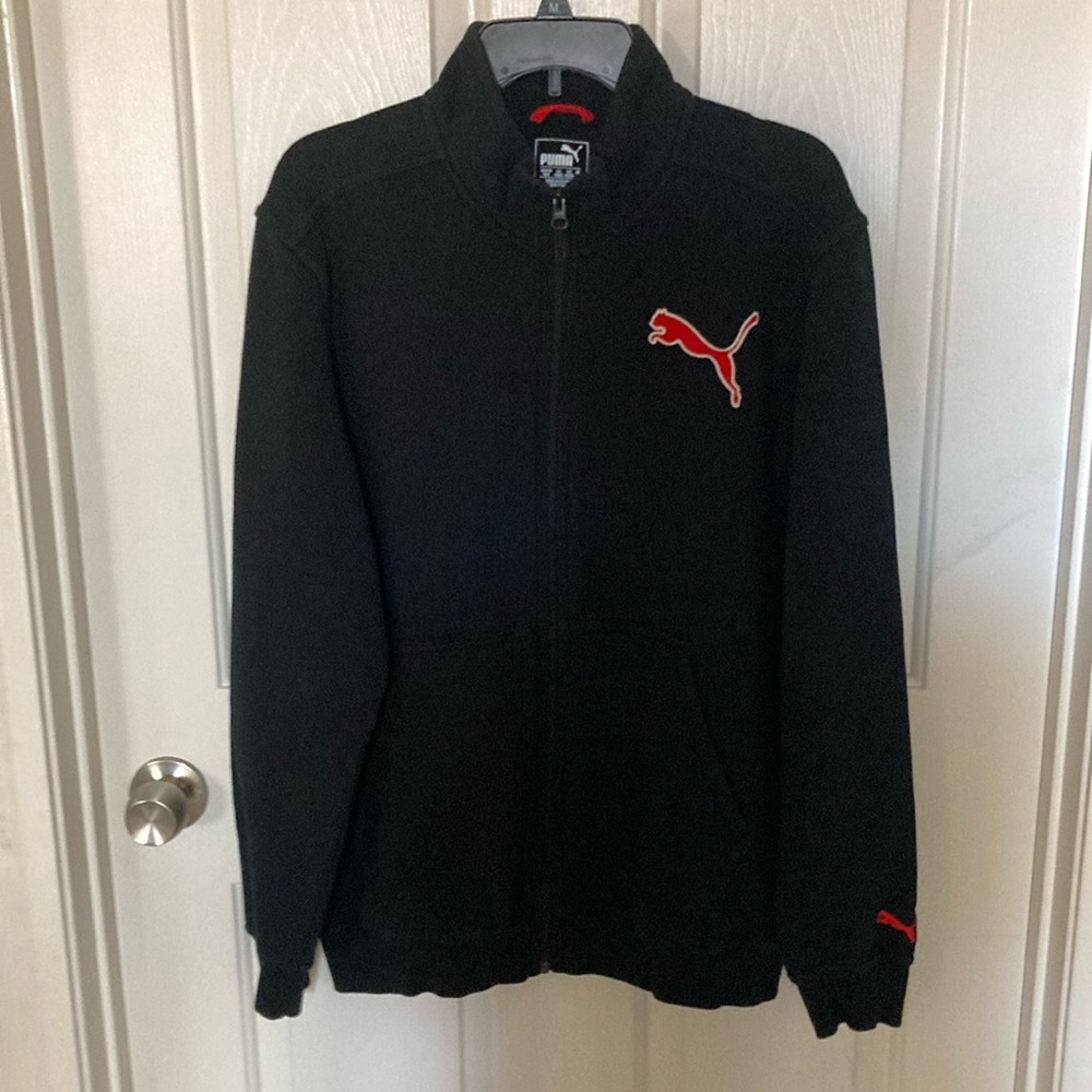 Puma Men’s Full Zip Track Jacket (Black/Grey Size Medium. Made in Cambodia